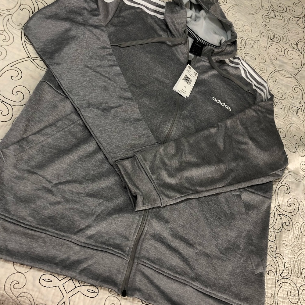 Men’s NWT Adidas Full Zip Sweatshirt With Hoodie - Picture 6 of 8